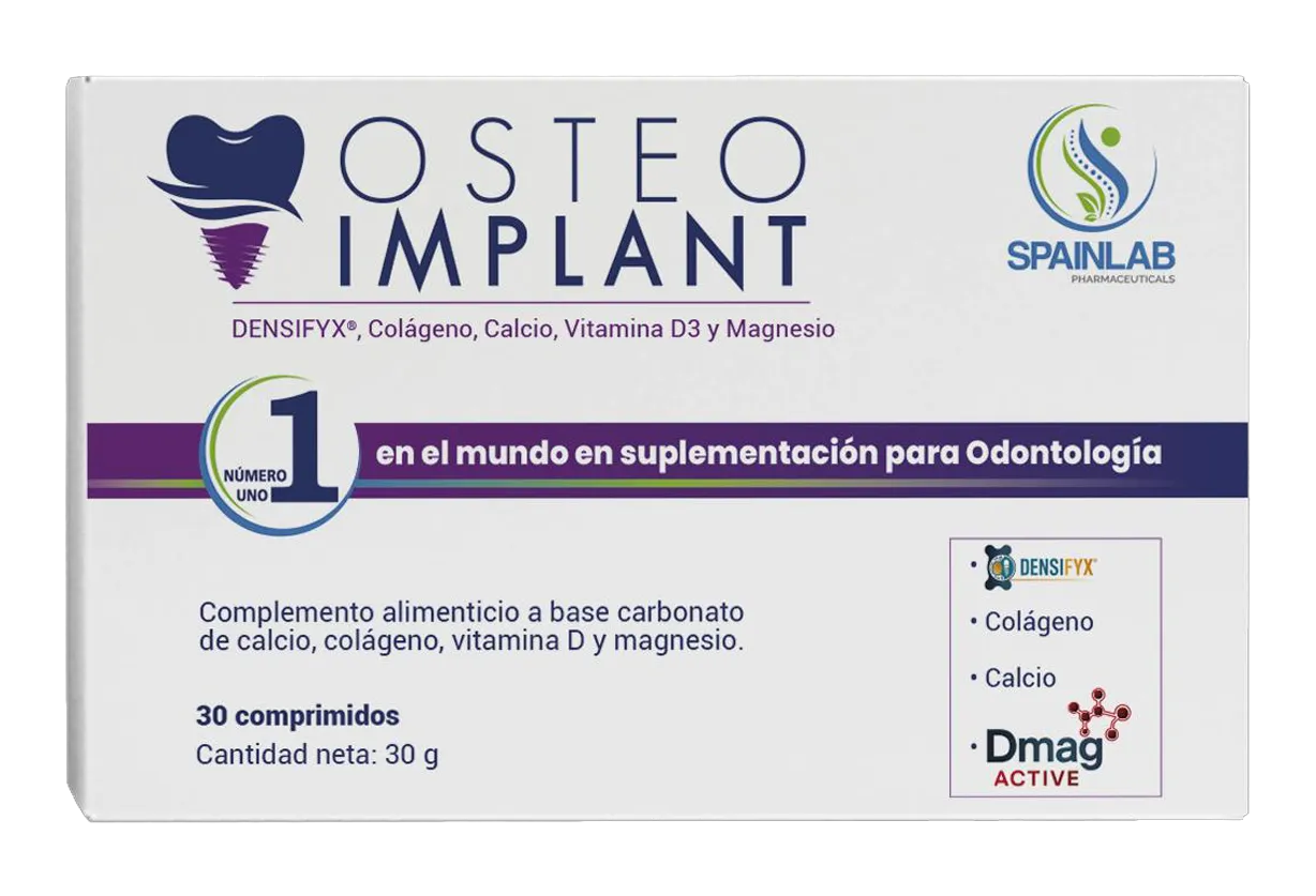 Suplemento para implantes dentales con colágeno, calcio y vitamina D Osteo Implant